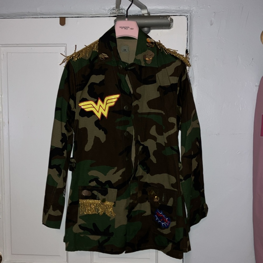 Wonder Woman Camouflage Jacket OOAK Valentino Style